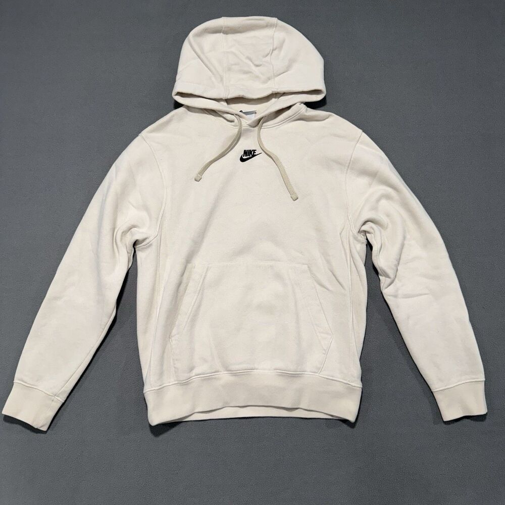 Nike Men's Fleece Pullover Hoodie Ivory Size Small DM7930-104 RN#56323-CA#05553